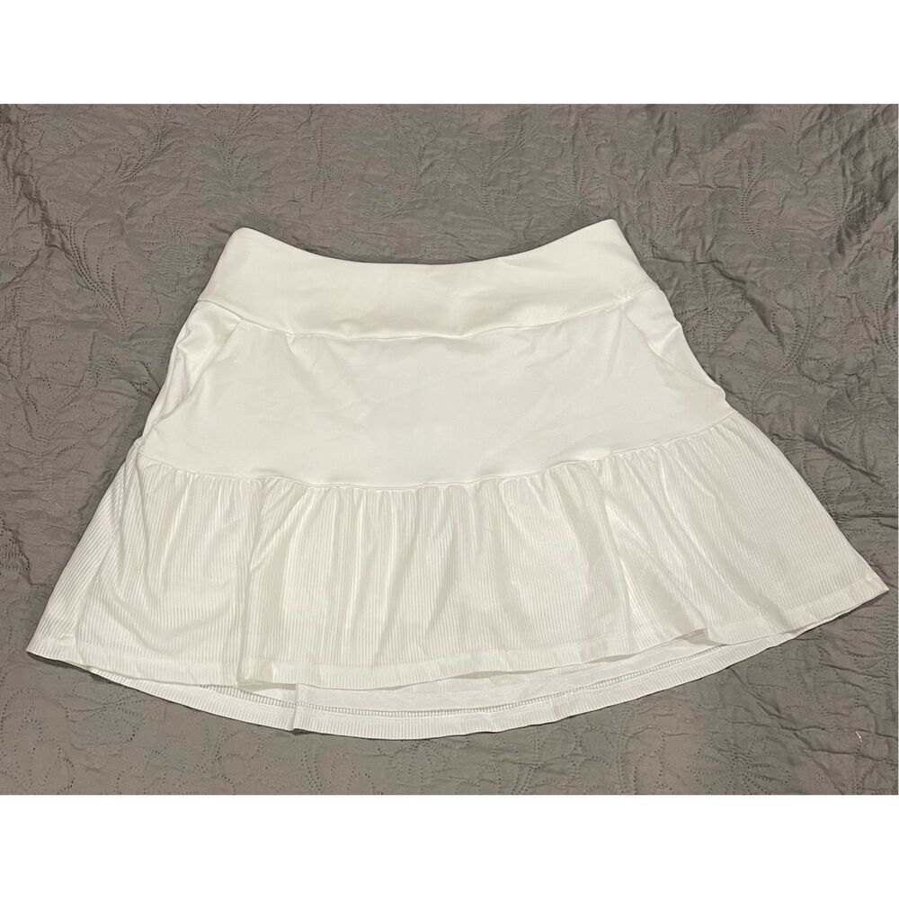adidas White Tiered Mini Skirt